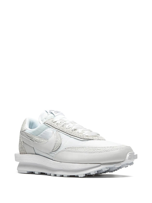 X Sacai Ldwaffle White Nylon Sneakers