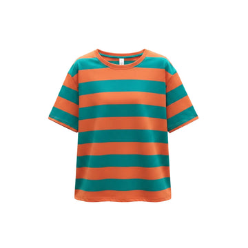 Avexa Women Striped Loose Fit Casual Round Top