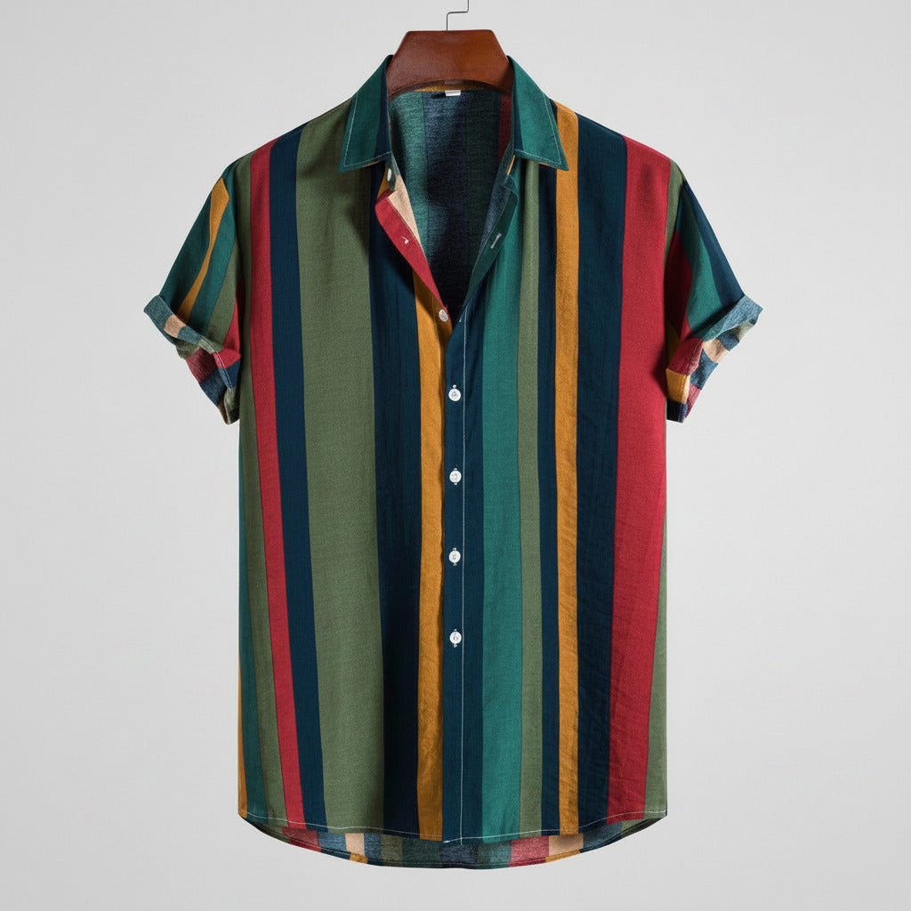 Colorful striped shirt on a white background